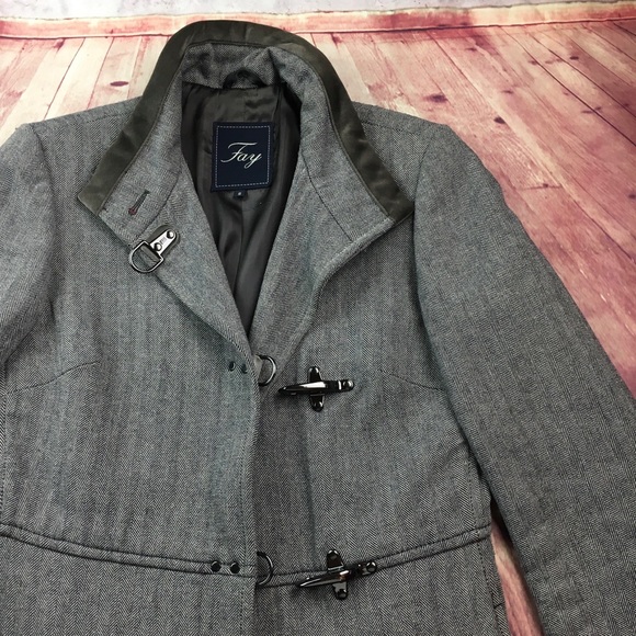 ⭐️FAY Virginia Gray Wool Blend Coat size Small - Picture 12 of 12